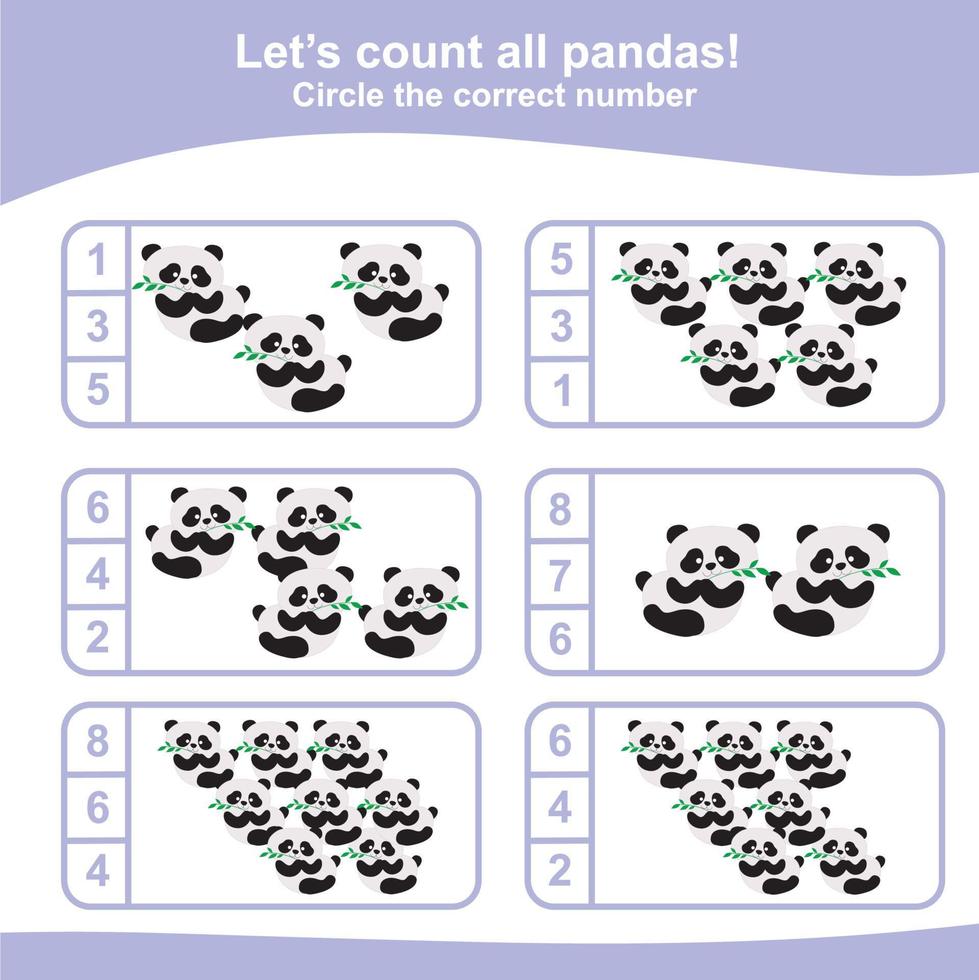 Count the images and match the answer. Printable math worksheet. Vector file.