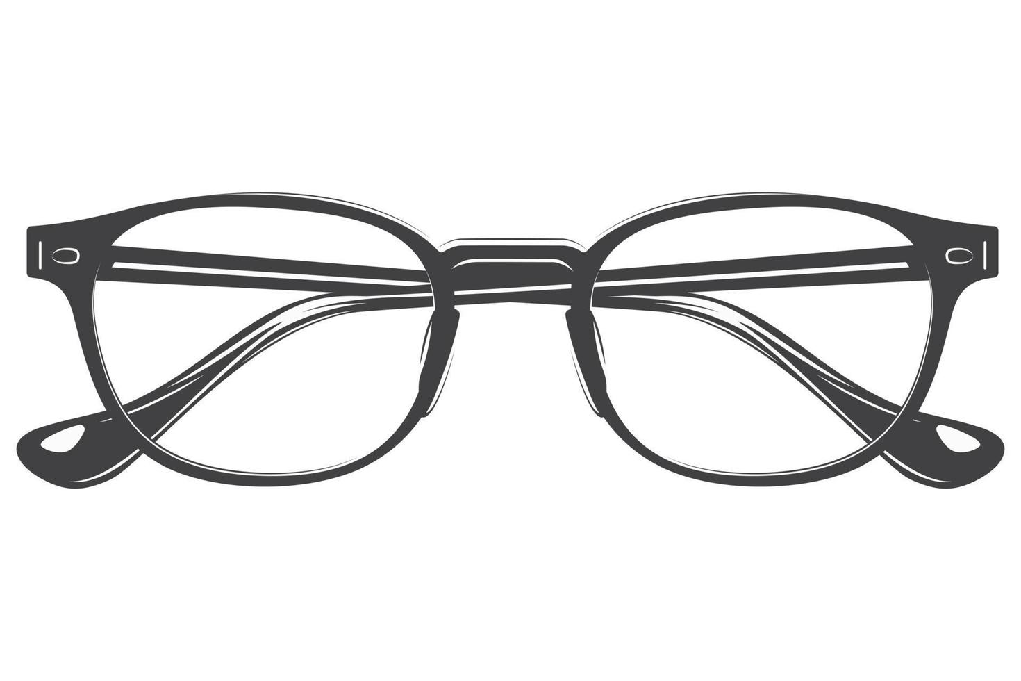 Abstract Minimal Eyeglasses - Black and White Eyeglasses vector