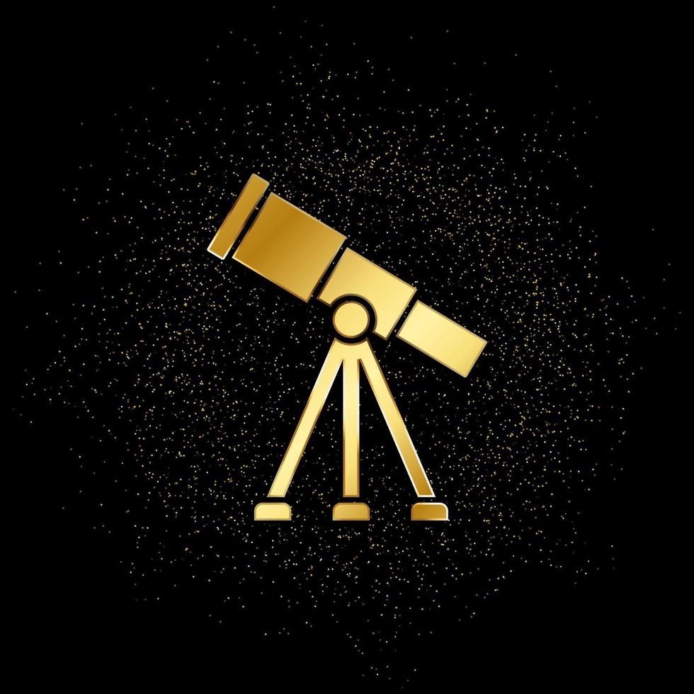 Observatory, telescope gold icon. Vector illustration of golden particle background. Gold vector icon