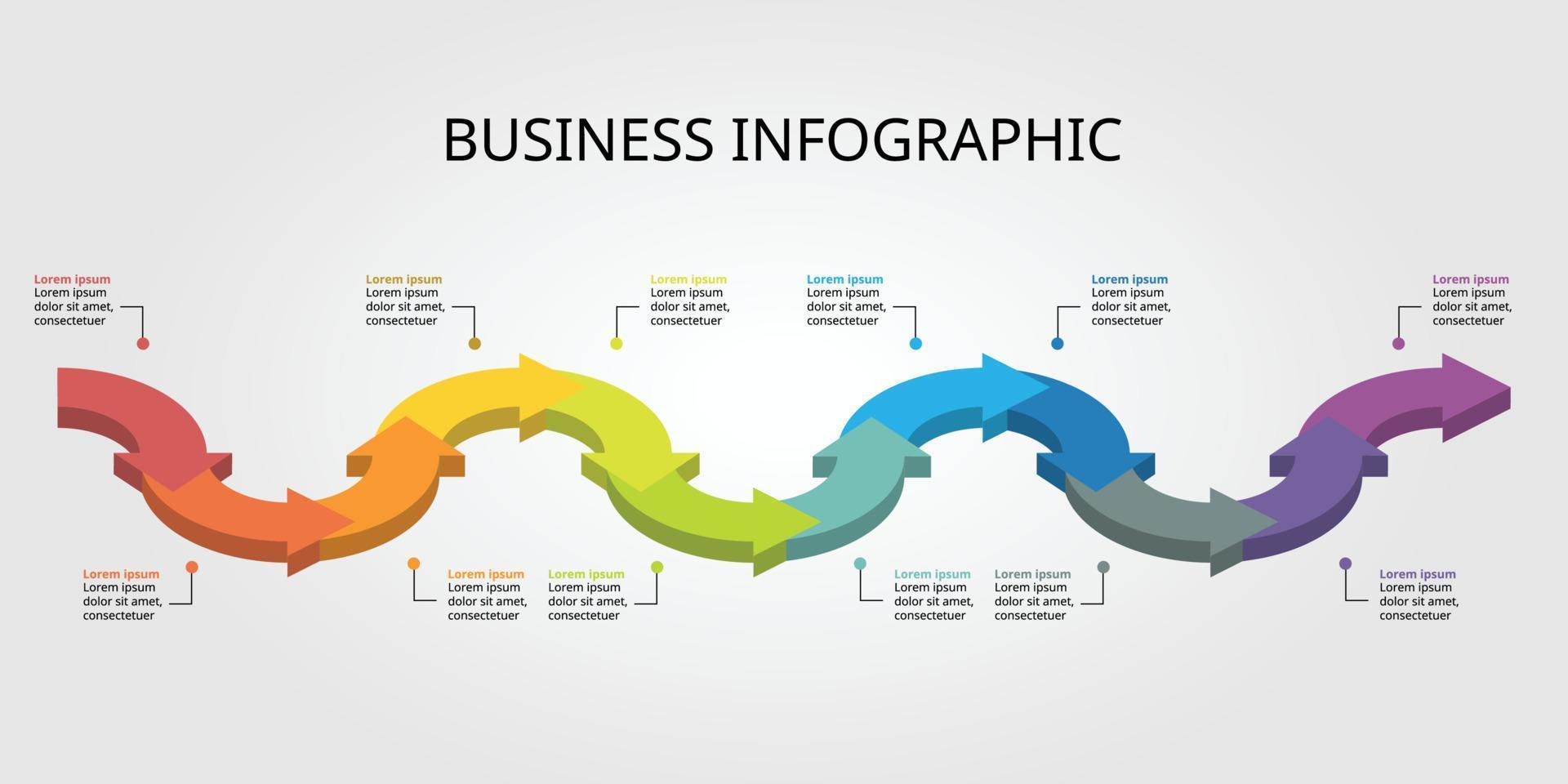 timeline arrow chart template for infographic for presentation for 12 element vector