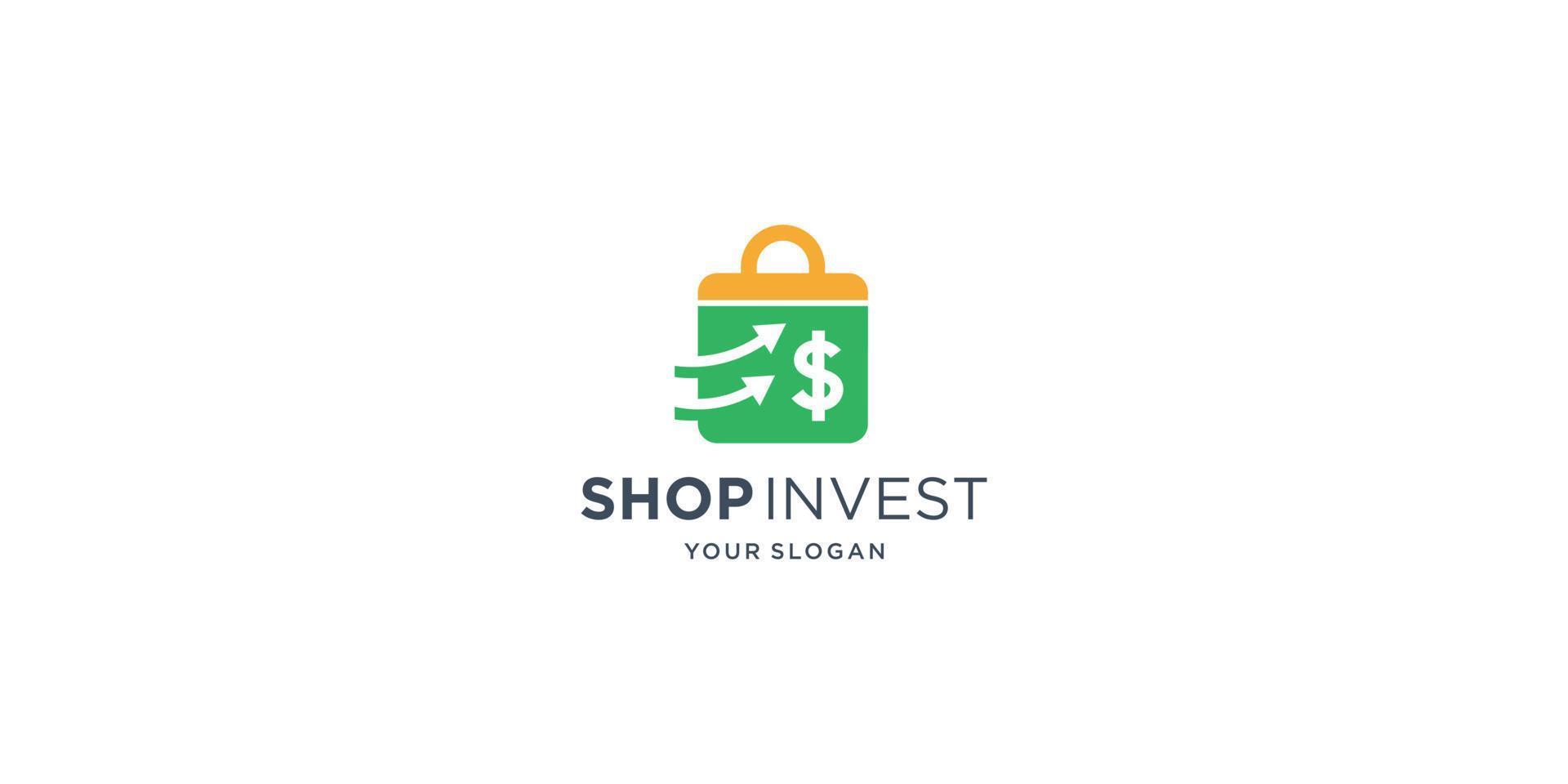 Investment Logo with shop concept Template Design Vector inspiration.