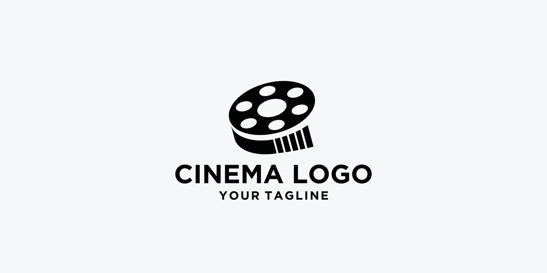 plantilla de vector de logotipo de cine abstracto aislada sobre fondo blanco.