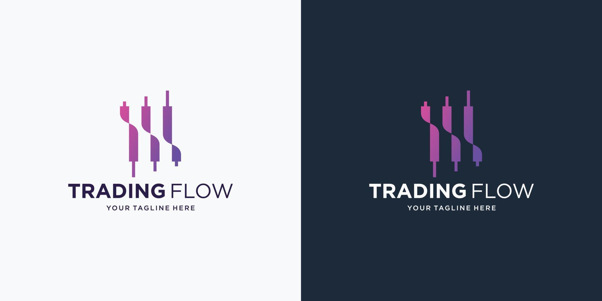 creative of trade logo with unique concept flow design illustration for financial company. vector