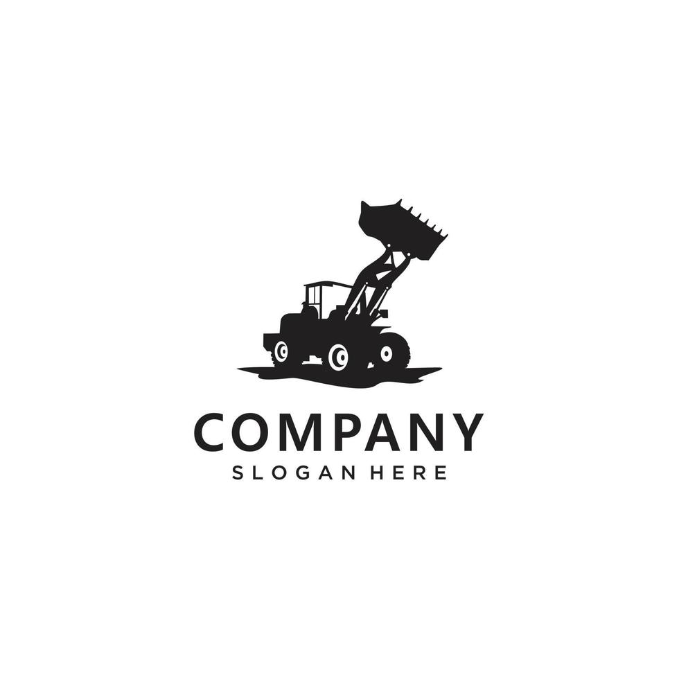 Loader logo design vector. Heavy equipment logo vector for construction company. Creative bulldozer illustration for logo template.