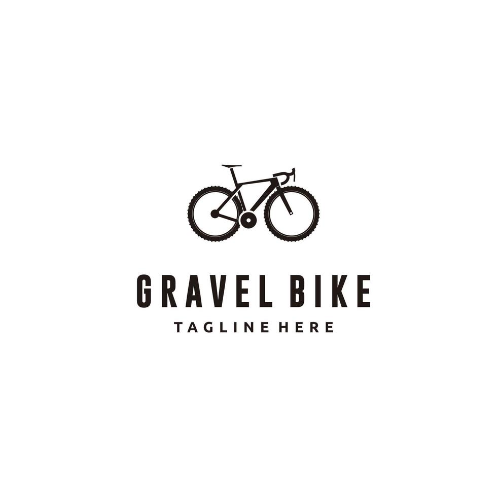 Gravel bike silhouette bicycle icon logo design vector