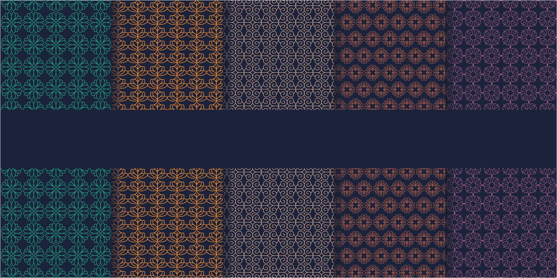 Set of bright seamless patterns. illustration bright design. Abstract geometric pattern on vibrant. vector