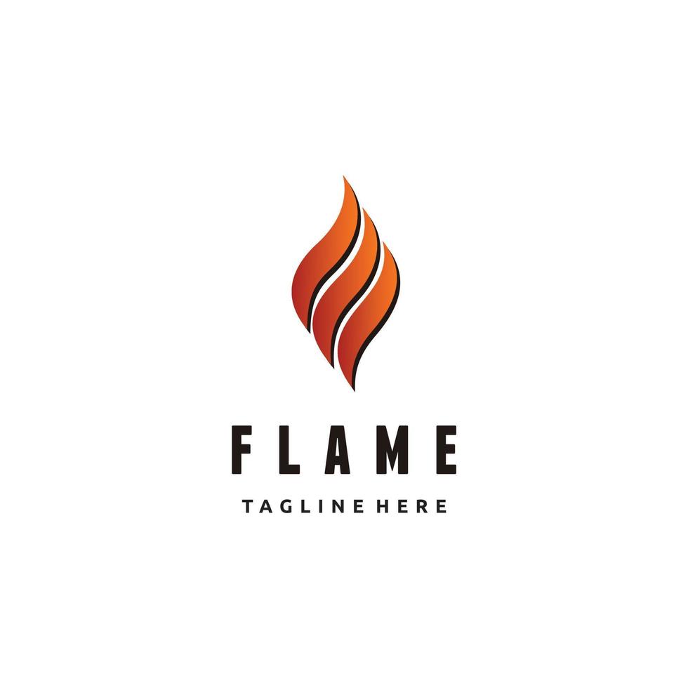 fuego minimalista, vector de diseño de logotipo de gas de plomería de llama