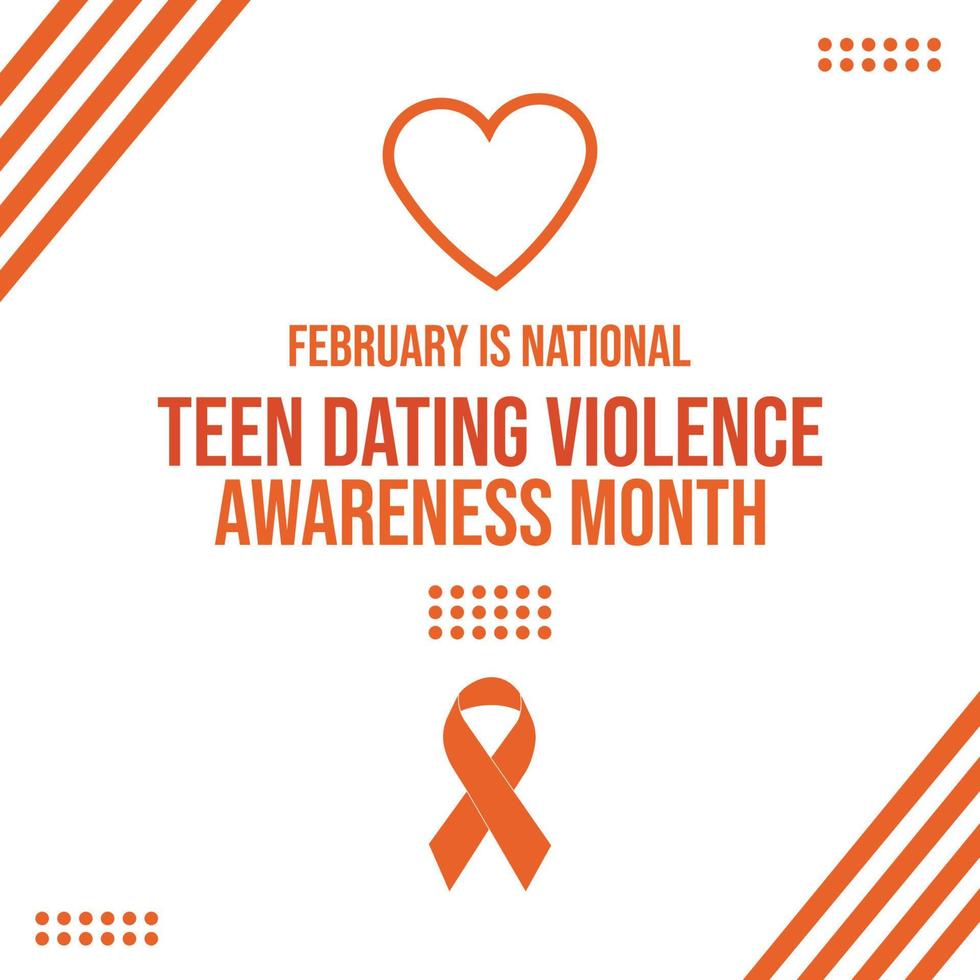 National Teen Dating violence awareness and prevention month observed each year during February. vector