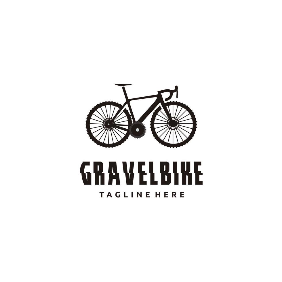 Gravel bike silhouette bicycle icon logo design vector