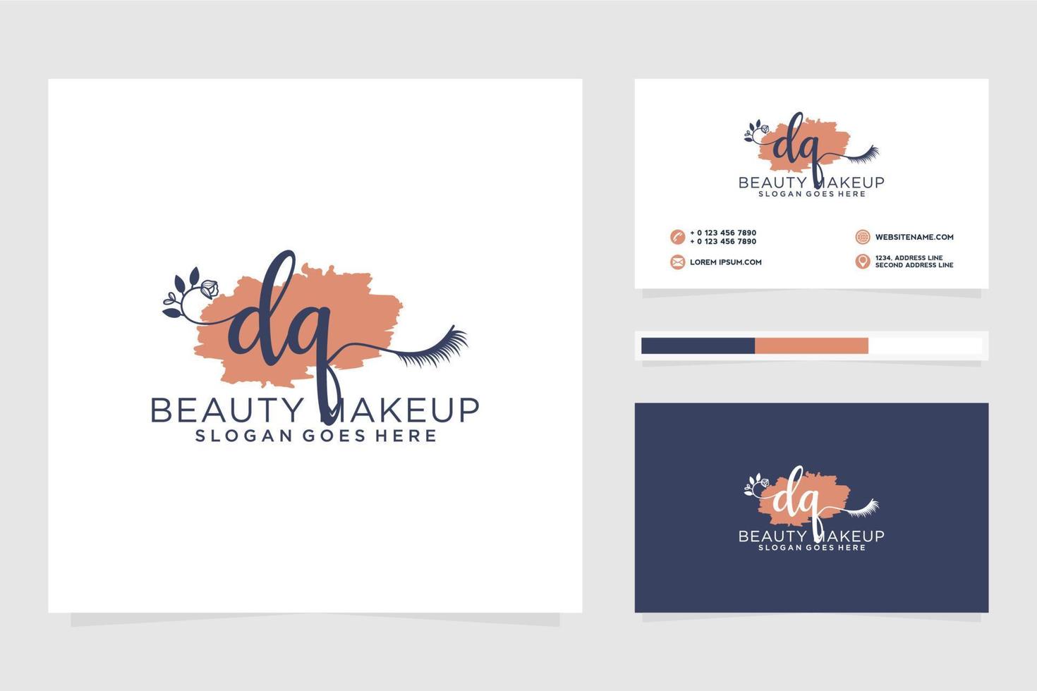 Initial DQ Feminine logo collections and business card templat Premium Vector