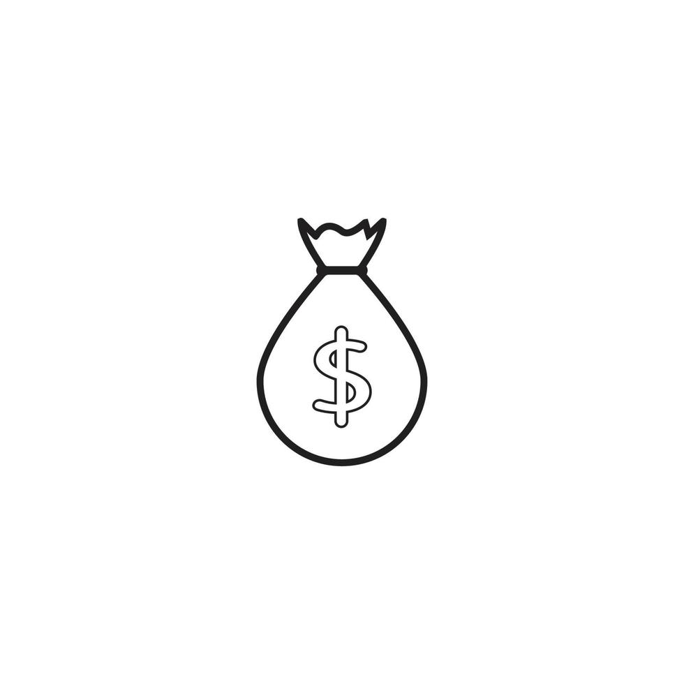 icono de bolsa de dinero vector