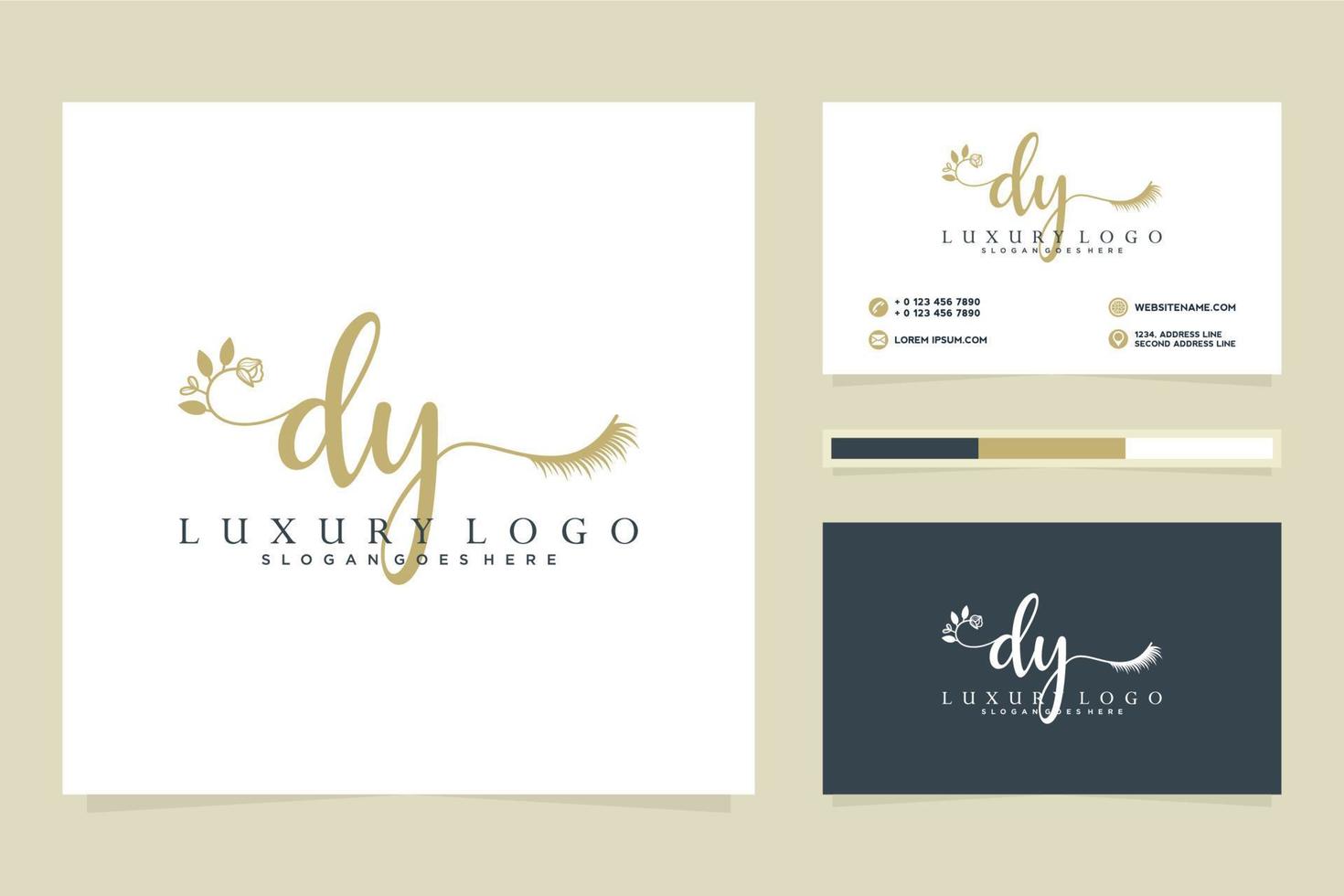 Initial DY Feminine logo collections and business card templat Premium Vector