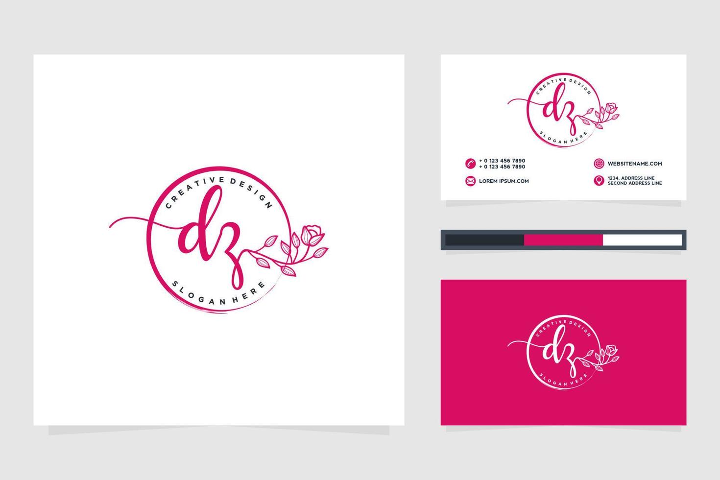 Initial DZ Feminine logo collections and business card templat Premium Vector