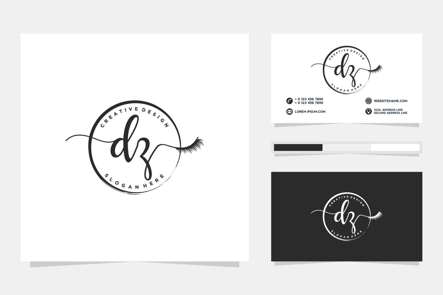 Initial DZ Feminine logo collections and business card templat Premium Vector