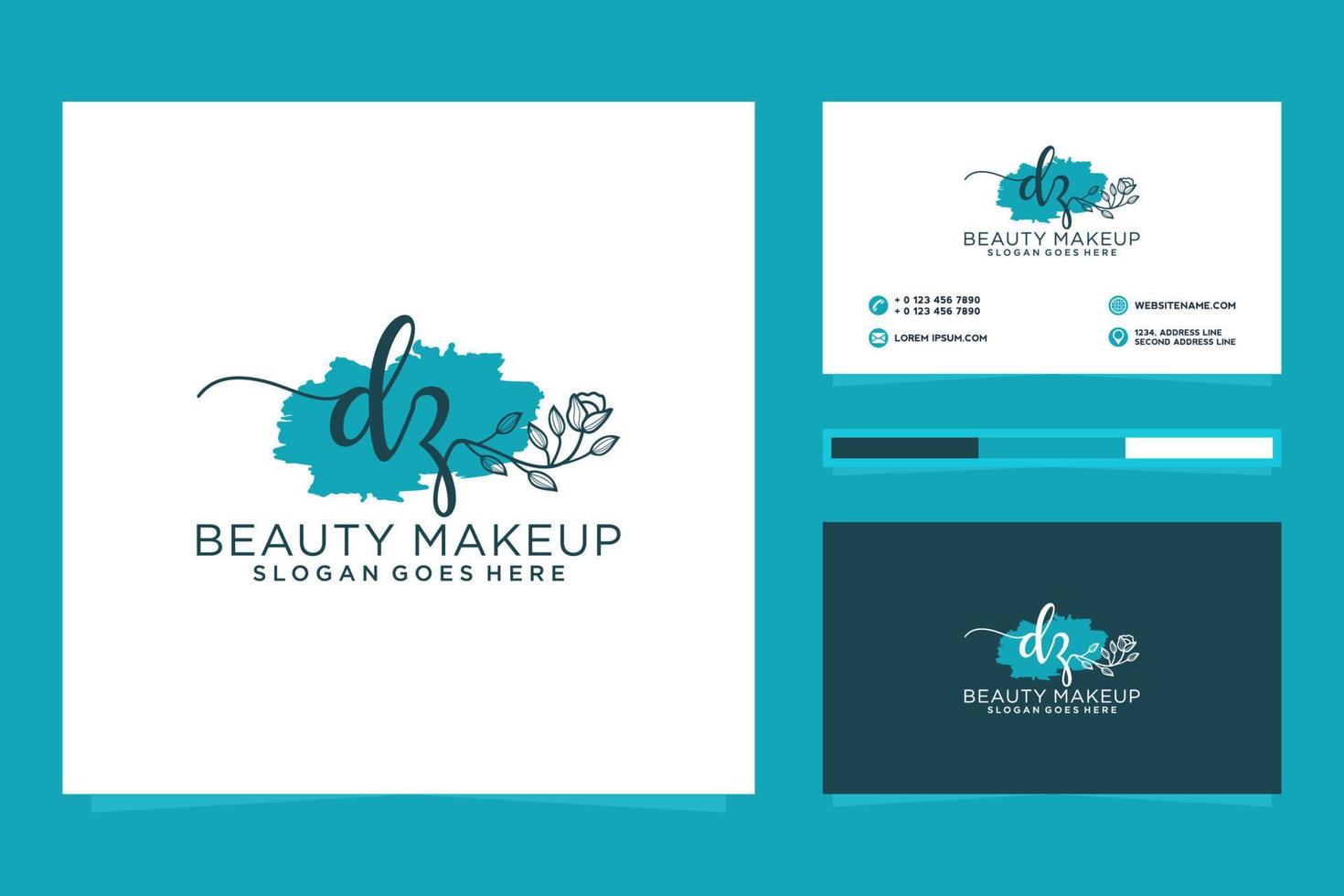 Initial DZ Feminine logo collections and business card templat Premium Vector