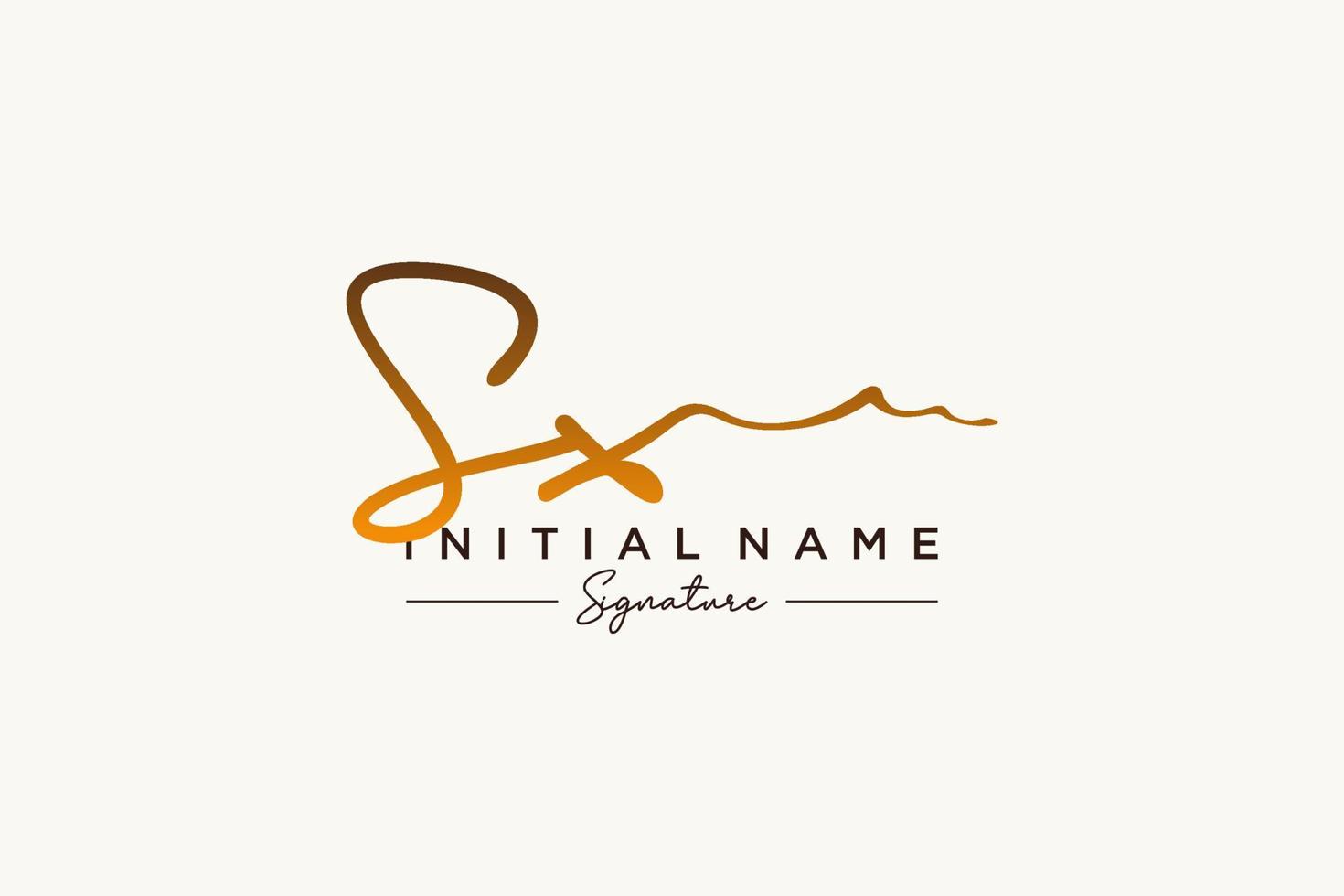 Initial SX signature logo template vector. Hand drawn Calligraphy lettering Vector illustration.