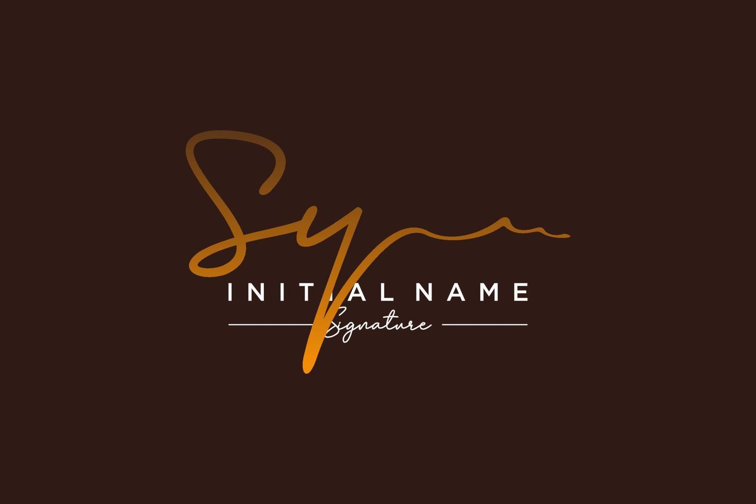 Initial SY signature logo template vector. Hand drawn Calligraphy lettering Vector illustration.