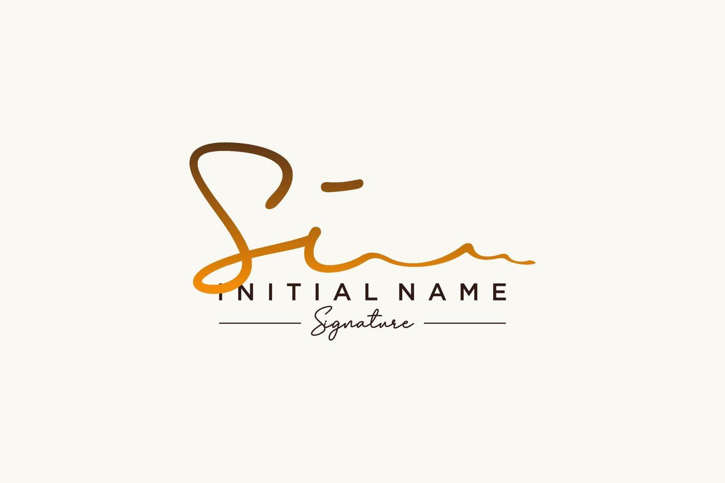 Initial SI signature logo template vector. Hand drawn Calligraphy lettering Vector illustration.