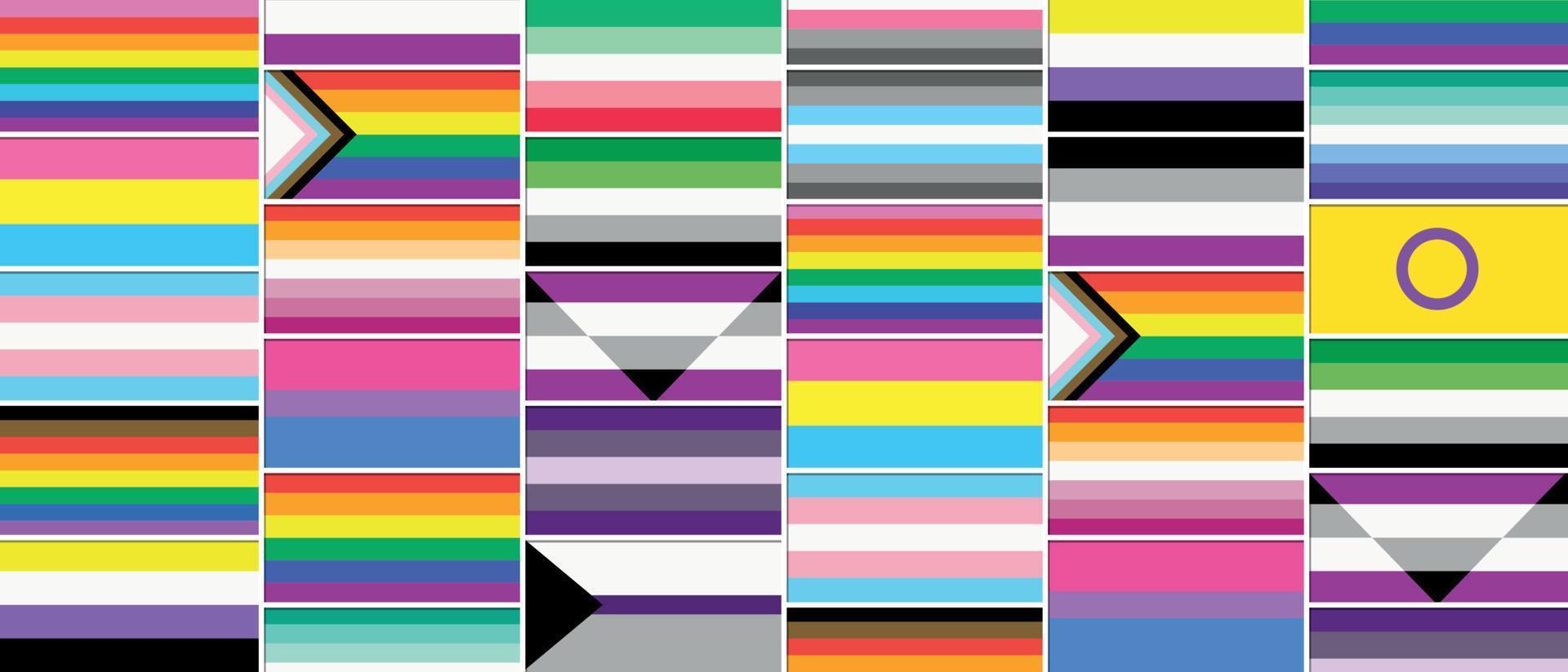 Background consisting of the LGBT flags of different sexual orientations. Vector image