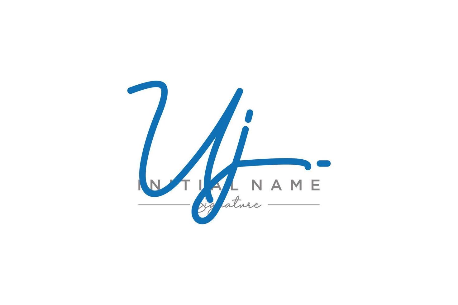 Initial UJ signature logo template vector. Hand drawn Calligraphy lettering Vector illustration.