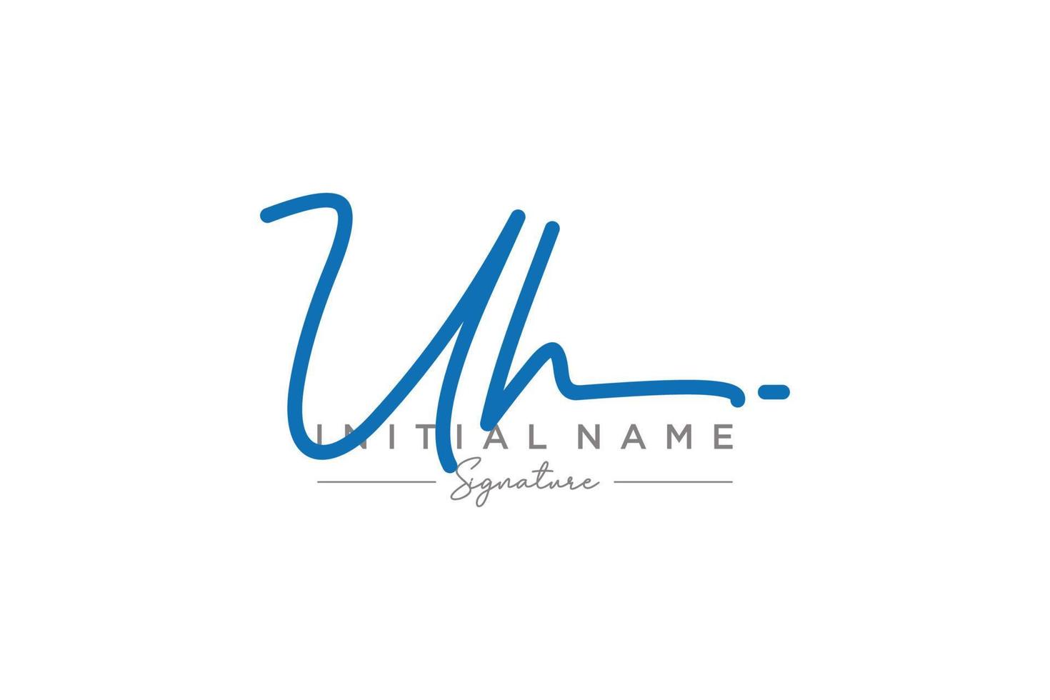 Initial UH signature logo template vector. Hand drawn Calligraphy lettering Vector illustration.