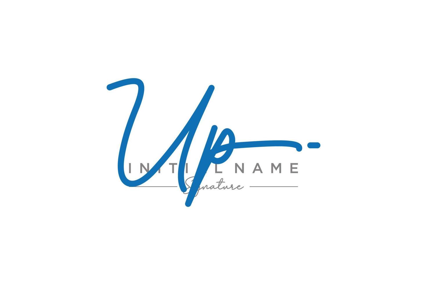 Initial UP signature logo template vector. Hand drawn Calligraphy lettering Vector illustration.