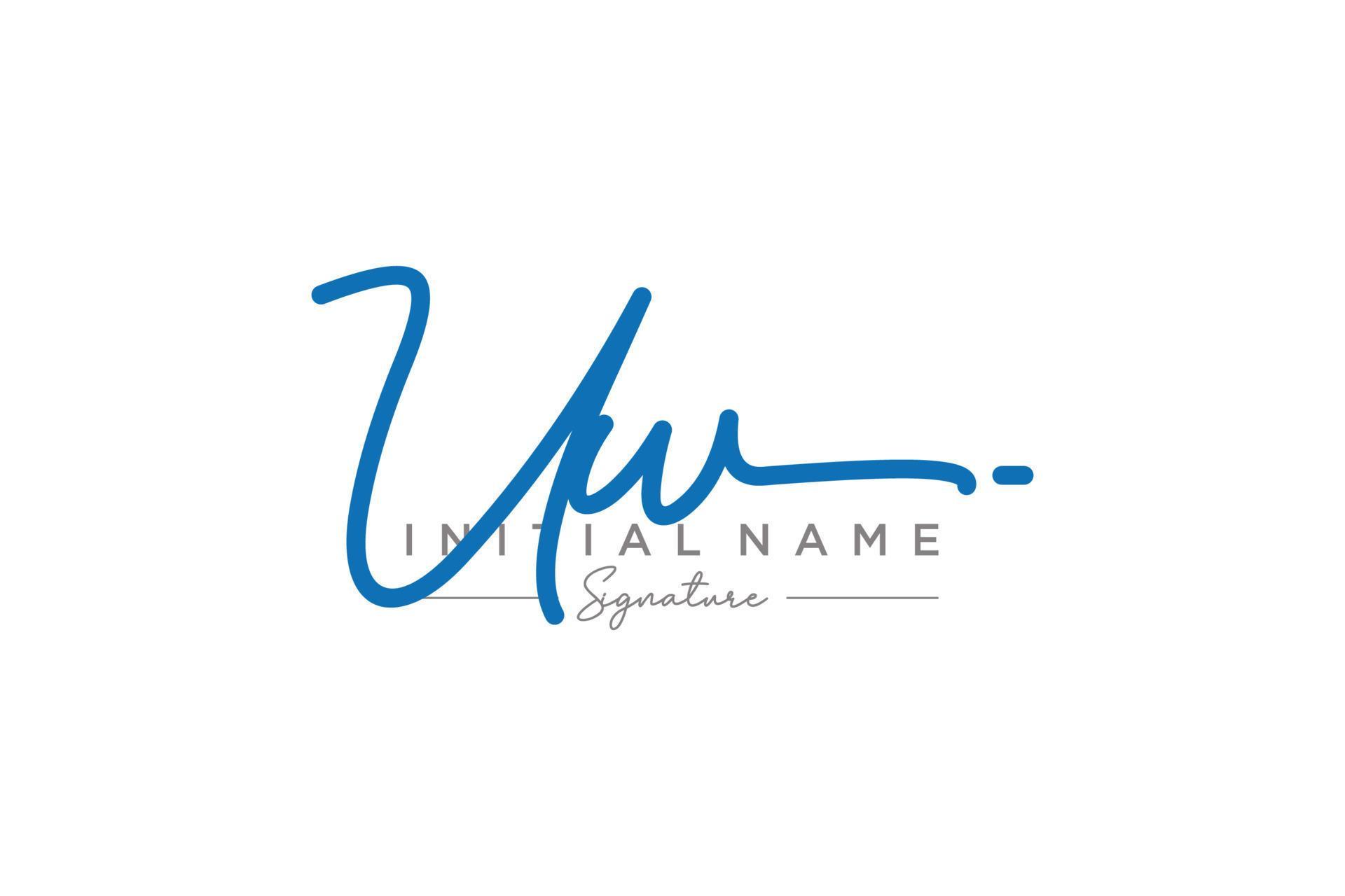 Initial UW signature logo template vector. Hand drawn Calligraphy