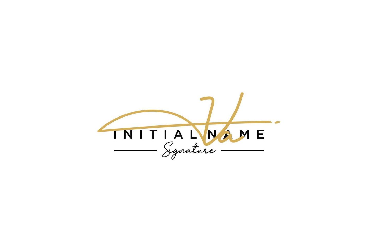 Initial VA signature logo template vector. Hand drawn Calligraphy lettering Vector illustration.