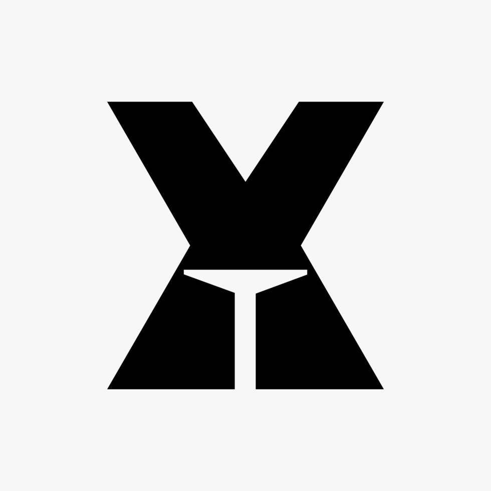 diseño de logotipo de letra x puerta combinado con plantilla de vector de icono de puerta abierta mínima