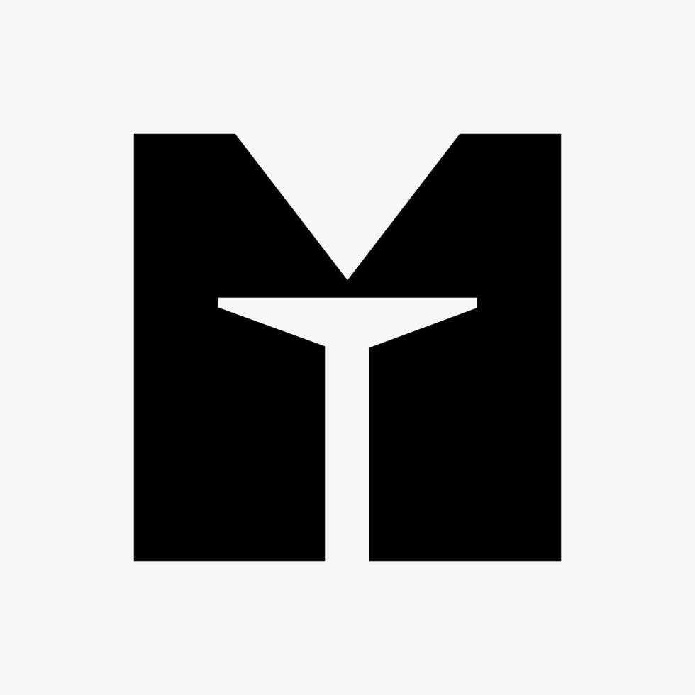 Letter M Door Logo Design Combined With Minimal Open Door Icon Vector Template