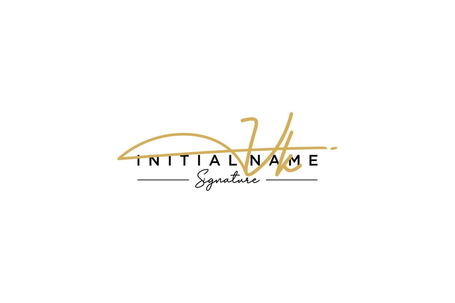 Initial VK signature logo template vector. Hand drawn Calligraphy lettering Vector illustration.