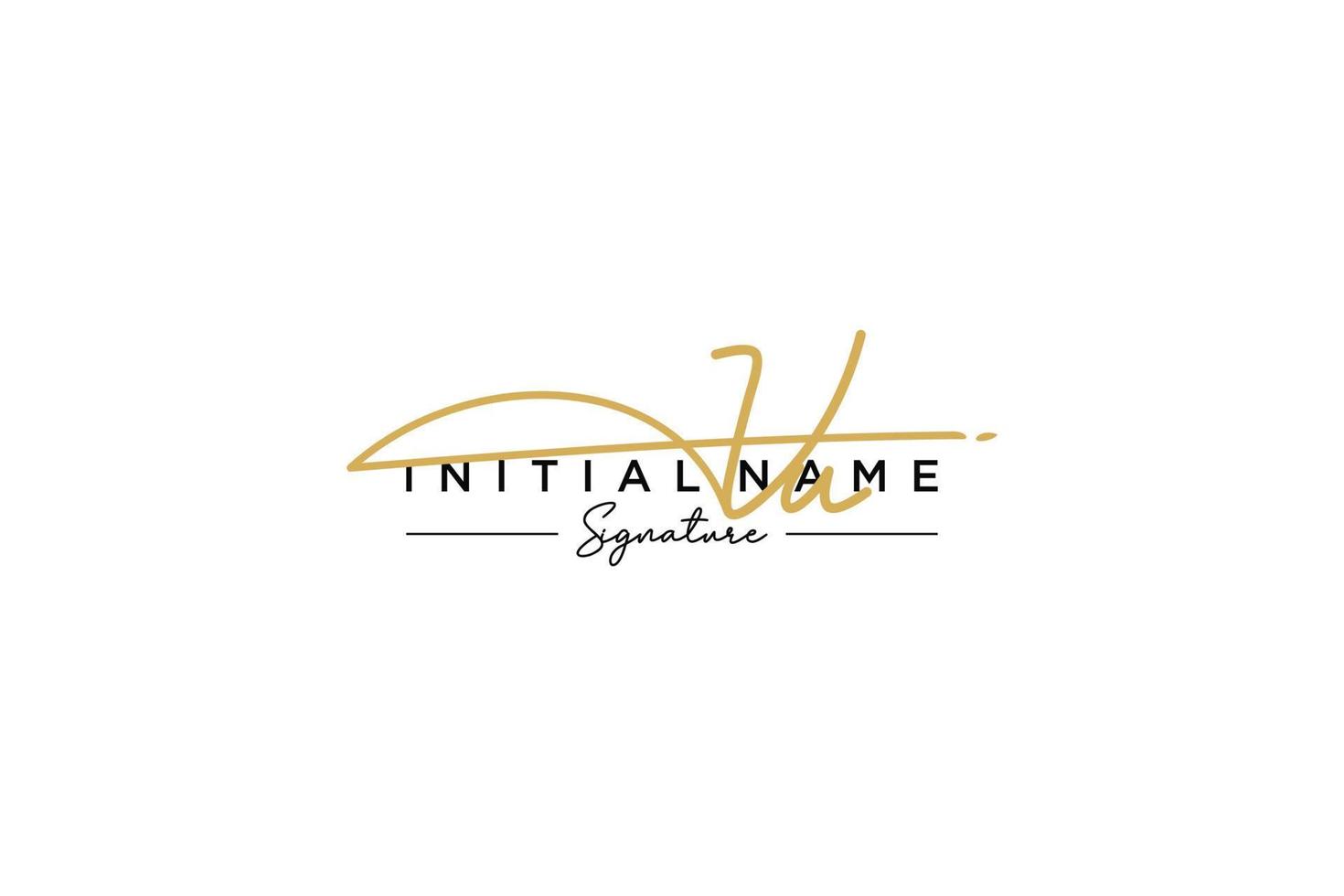 Initial VU signature logo template vector. Hand drawn Calligraphy lettering Vector illustration.