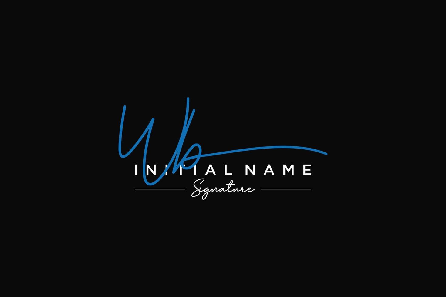 Initial WB signature logo template vector. Hand drawn Calligraphy lettering Vector illustration.