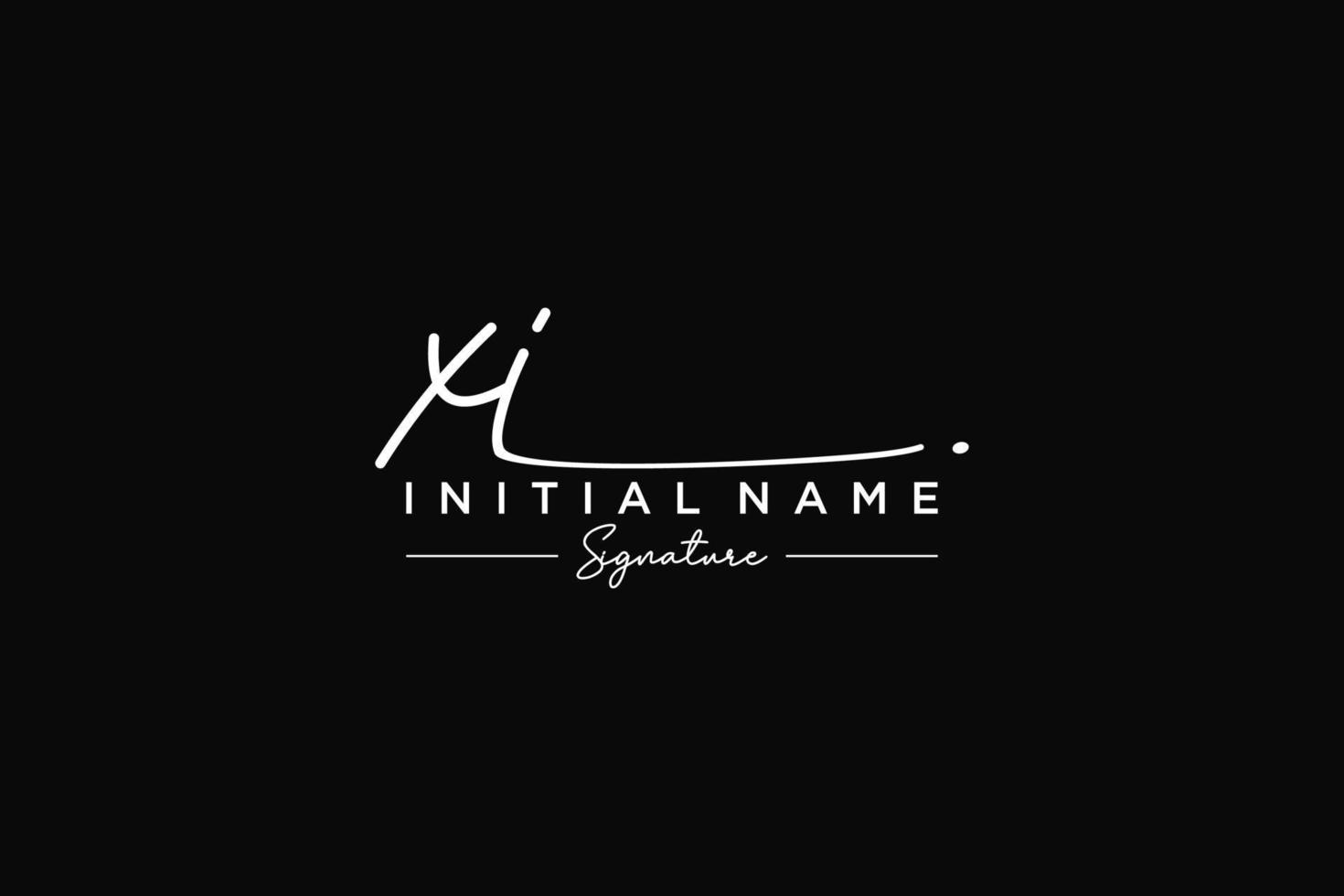 Initial XI signature logo template vector. Hand drawn Calligraphy lettering Vector illustration.