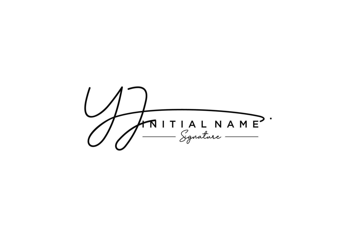 Initial YJ signature logo template vector. Hand drawn Calligraphy lettering Vector illustration.