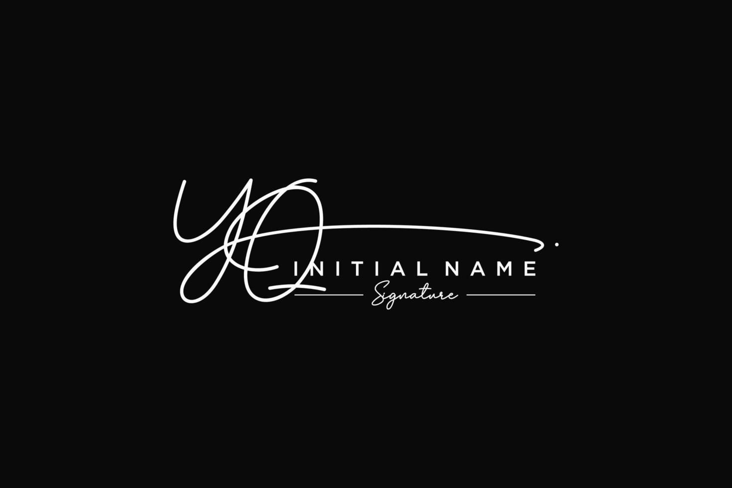 Initial YQ signature logo template vector. Hand drawn Calligraphy lettering Vector illustration.