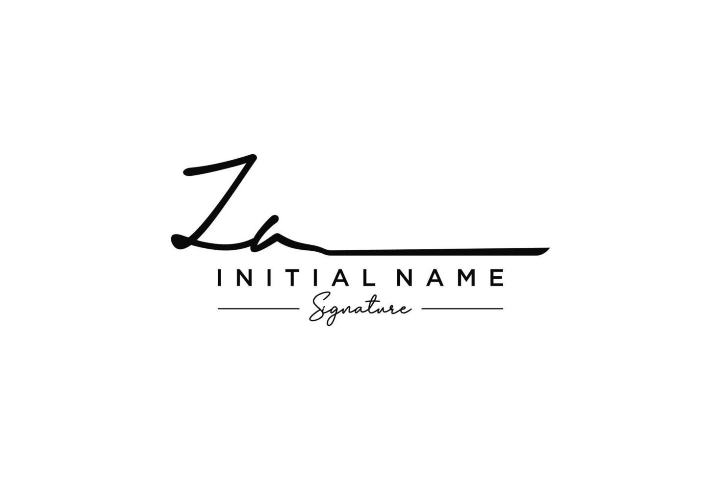 Initial ZA signature logo template vector. Hand drawn Calligraphy lettering Vector illustration.