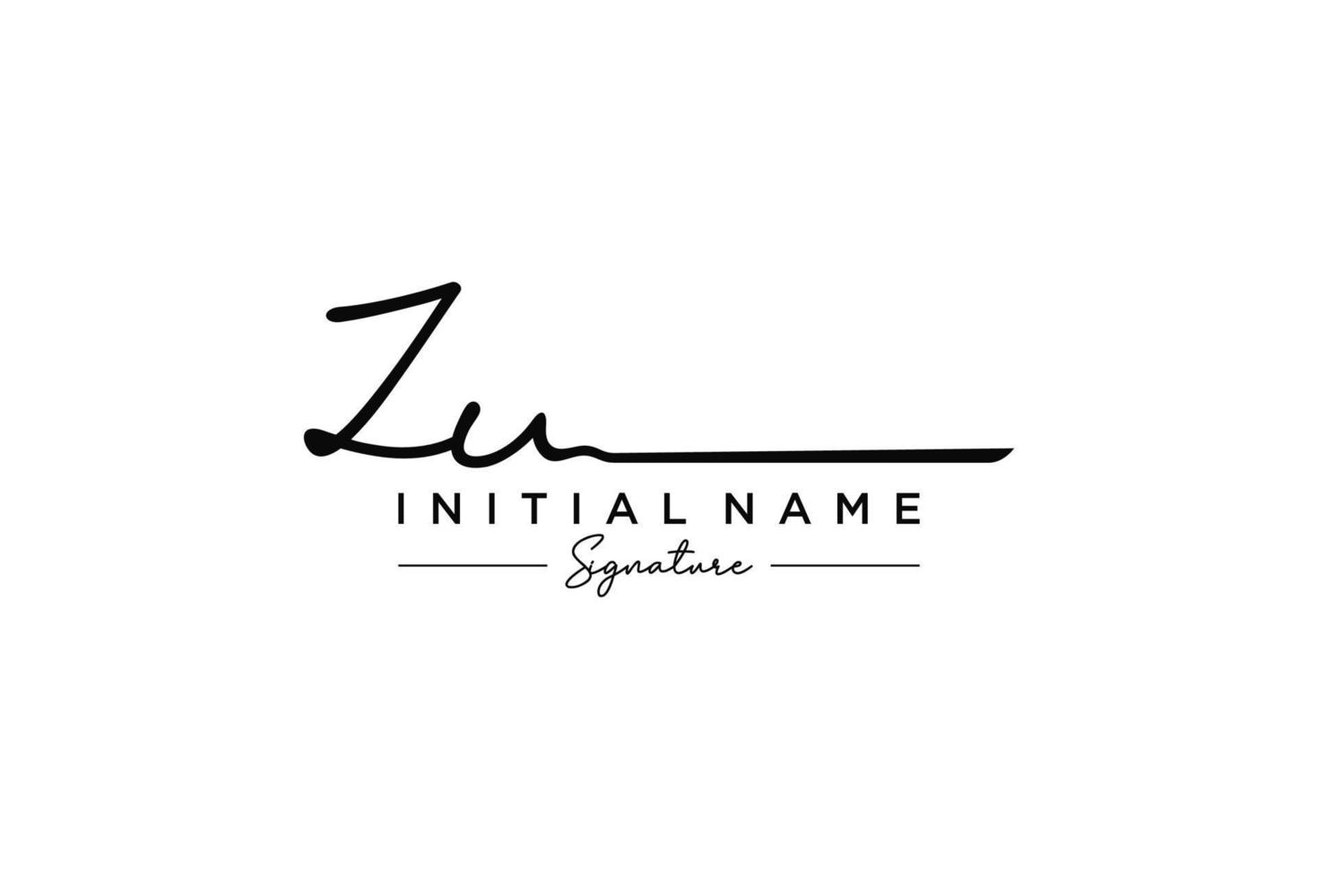 vector de plantilla de logotipo de firma inicial zu. ilustración de vector de letras de caligrafía dibujada a mano.