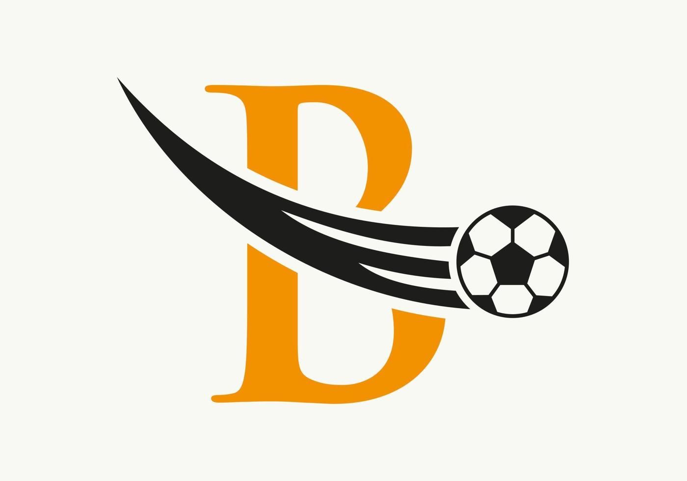 Letter B Soccer Football Logo. Soccer Club Symbol Concept Of Football Team Icon vector