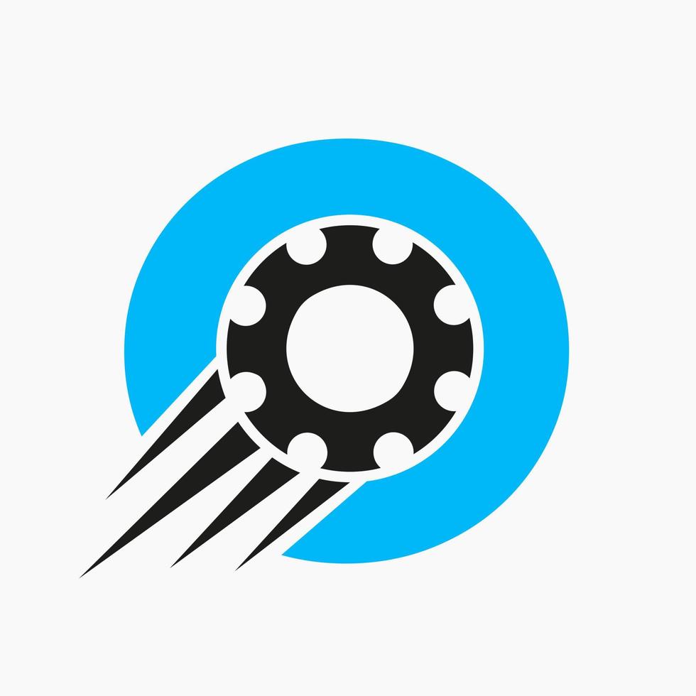 Letter O Gear Cogwheel Logo. Automotive Industrial Icon, Gear Logo, Car Repair Symbol vector