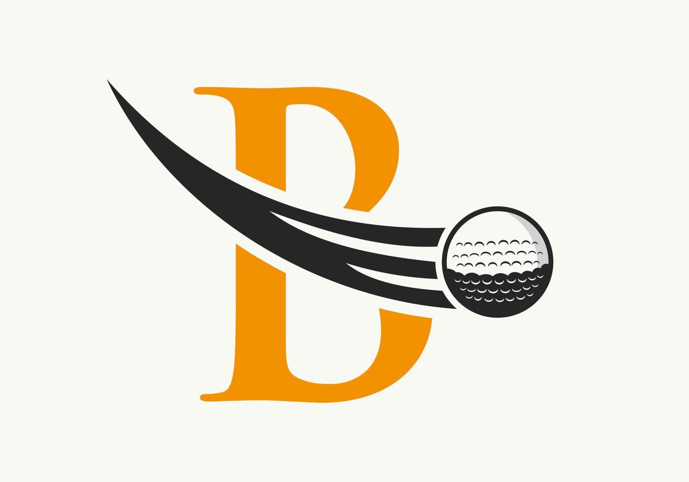 Letter B Golf Logo Design Template. Hockey Sport Academy Sign, Club Symbol vector