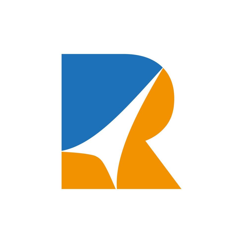 diseño del logotipo de la letra r, plantilla vectorial basada en la inicial del monograma minimalista vector