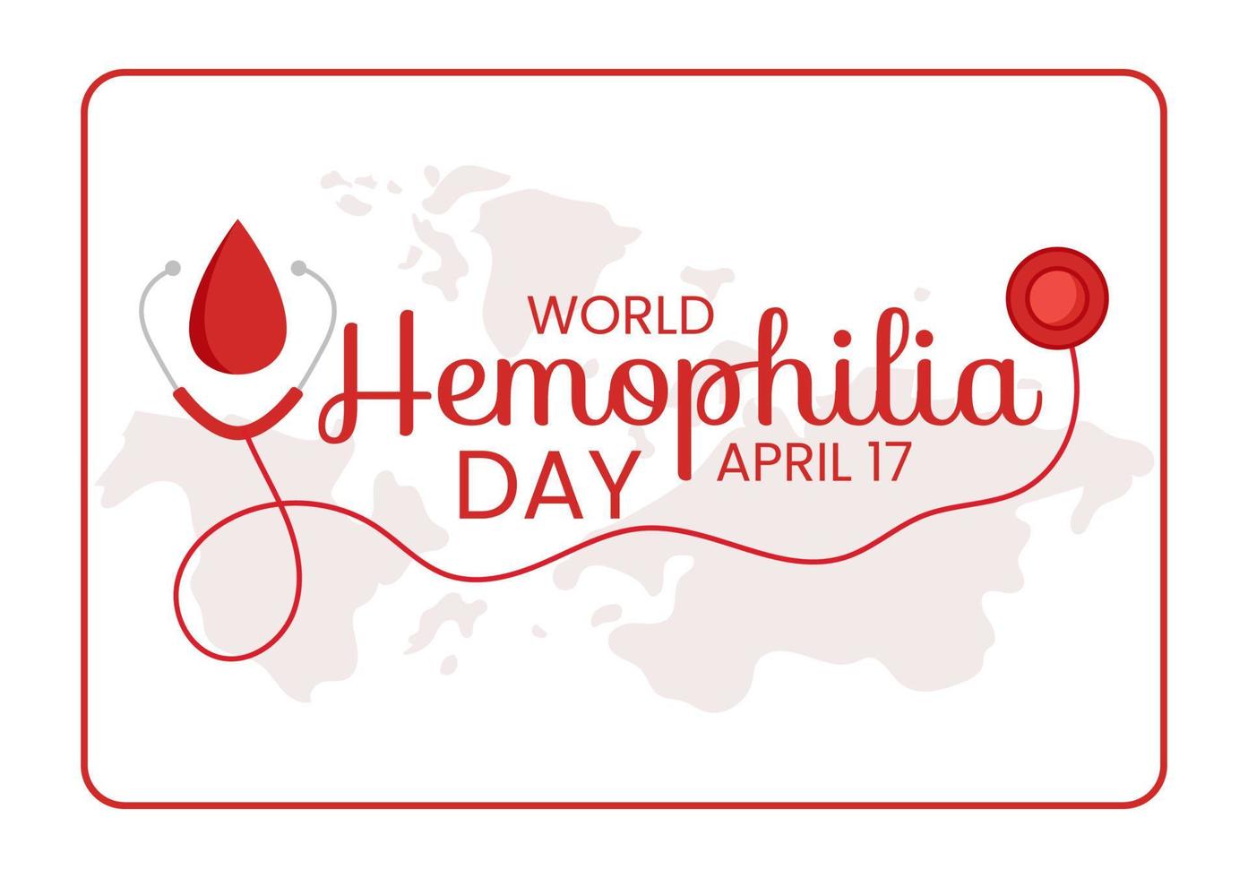 World Hemophilia Day on April 17 Illustration with Red Bleeding Blood for Web Banner or Landing Page in Flat Cartoon Hand Drawn Templates vector