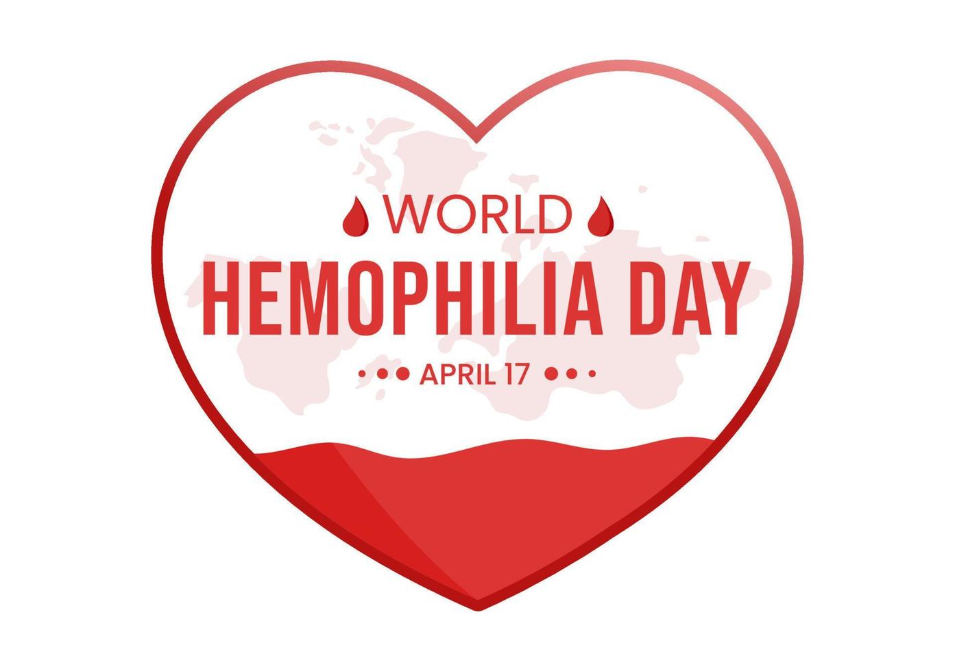 World Hemophilia Day on April 17 Illustration with Red Bleeding Blood for Web Banner or Landing Page in Flat Cartoon Hand Drawn Templates vector