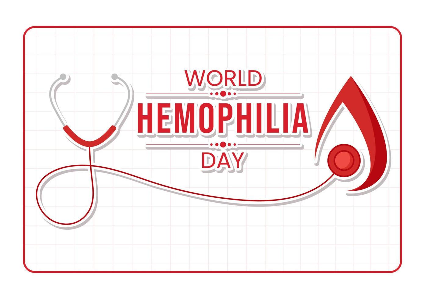 World Hemophilia Day on April 17 Illustration with Red Bleeding Blood for Web Banner or Landing Page in Flat Cartoon Hand Drawn Templates vector