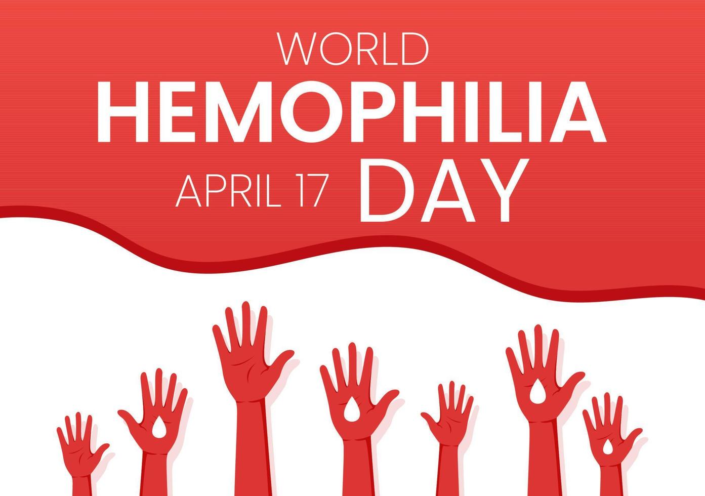 World Hemophilia Day on April 17 Illustration with Red Bleeding Blood for Web Banner or Landing Page in Flat Cartoon Hand Drawn Templates vector