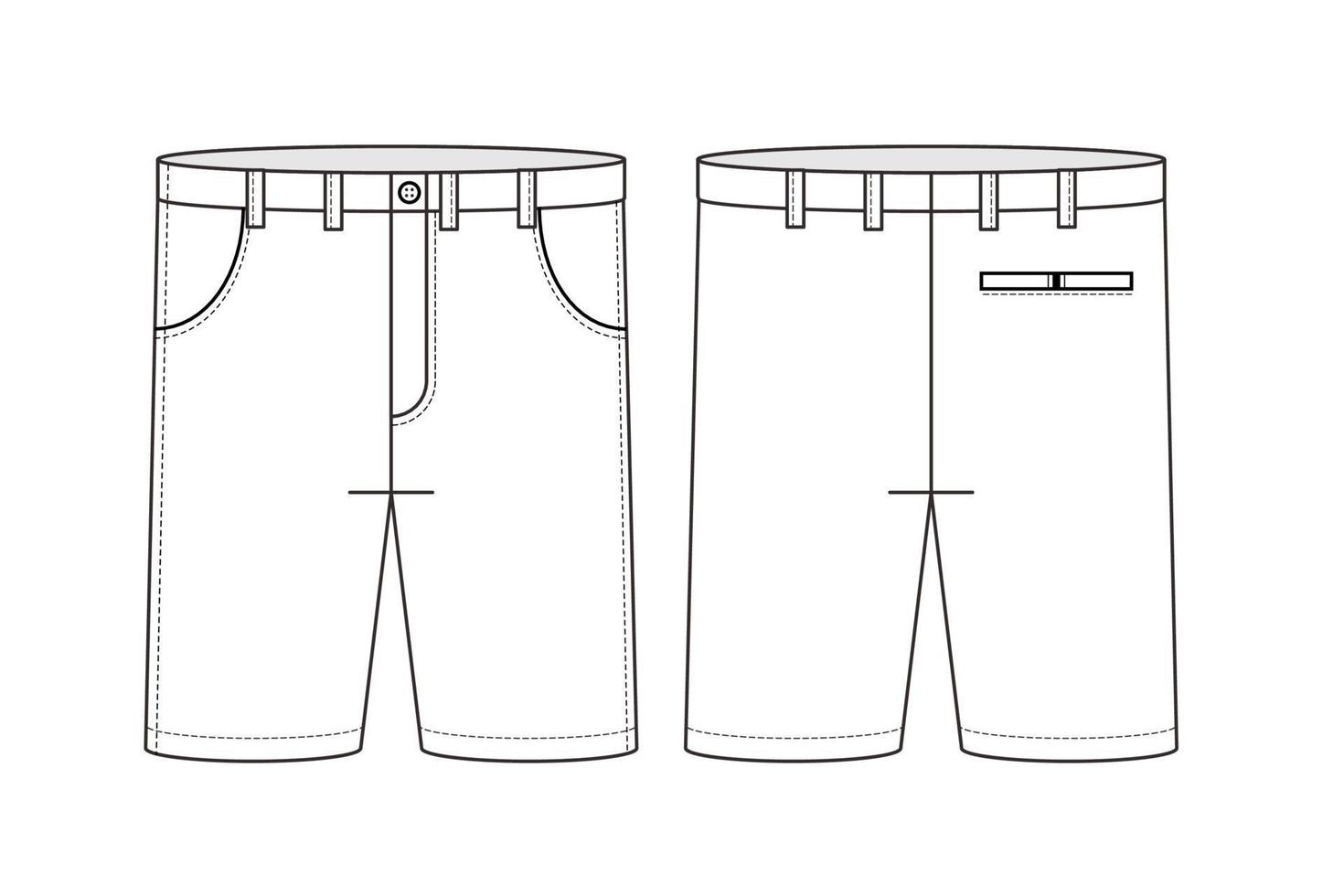 Line art design of men's shorts vector template