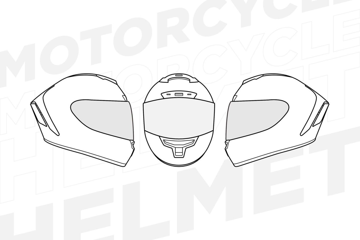 line art sport helmet vector template collection