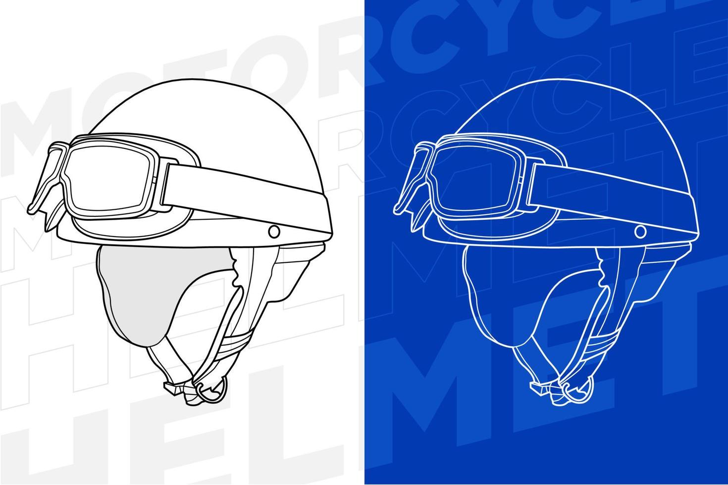 line art vintage helmet vector template collection