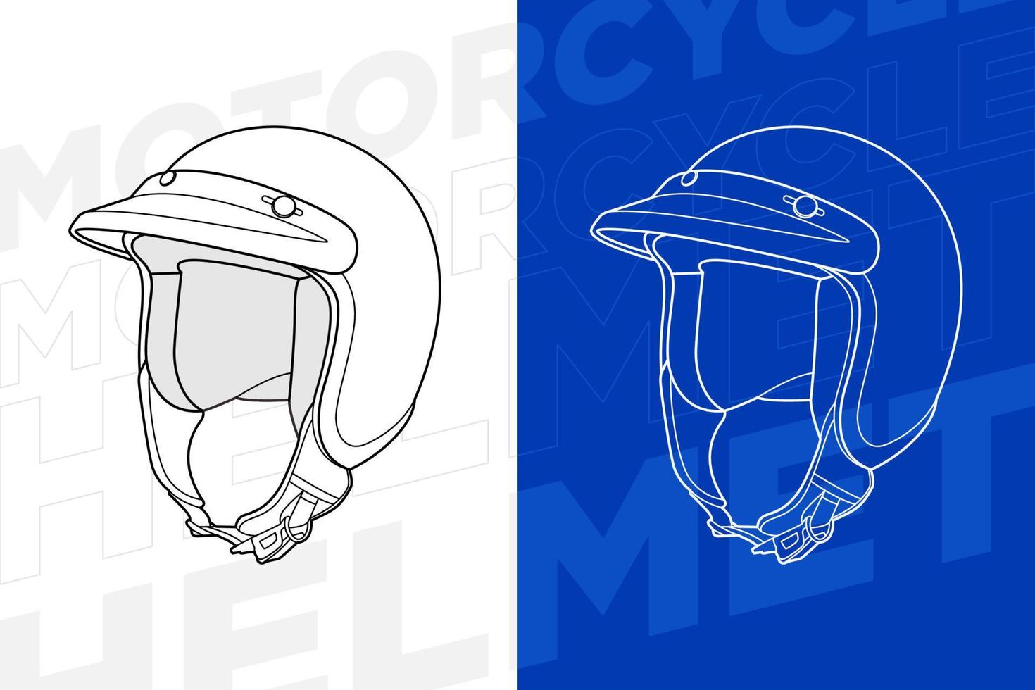 line art vintage helmet vector template collection
